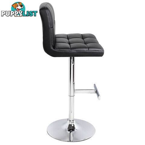 Set of 2 PU Leather Kitchen Bar Stool Black