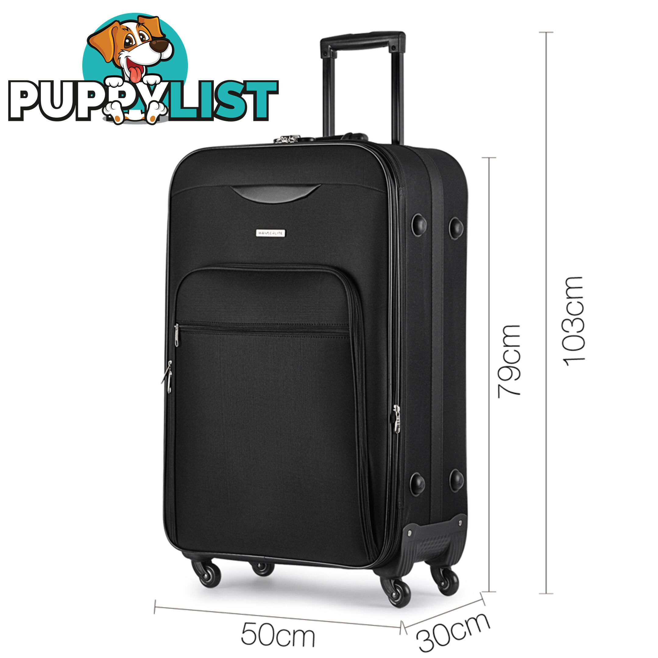 Soft Case Travel Luggage with TSA Lock Black