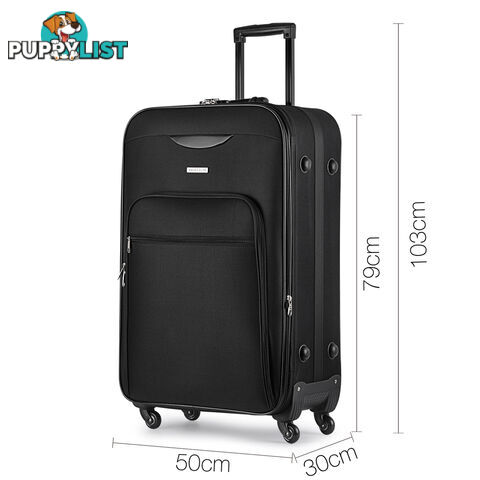 Soft Case Travel Luggage with TSA Lock Black