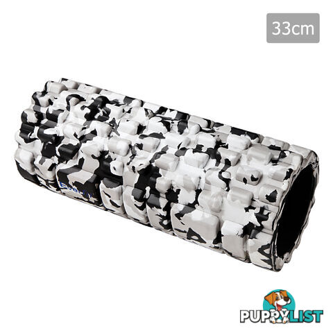 Yoga Gym Pilates EVA Stick Foam Roller Grey 33 x 14cm