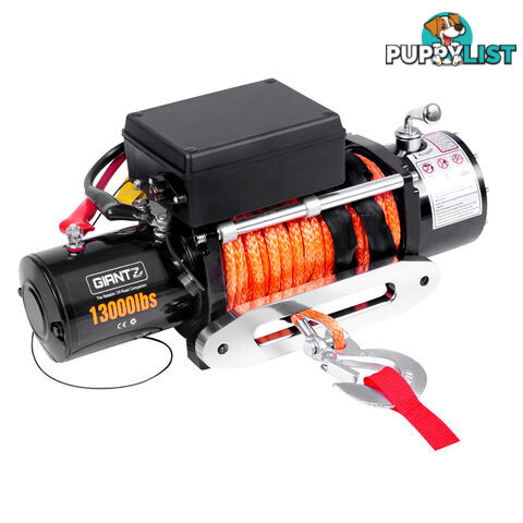 12V 13000 LBS Wireless Synthetic Rope Electric Winch