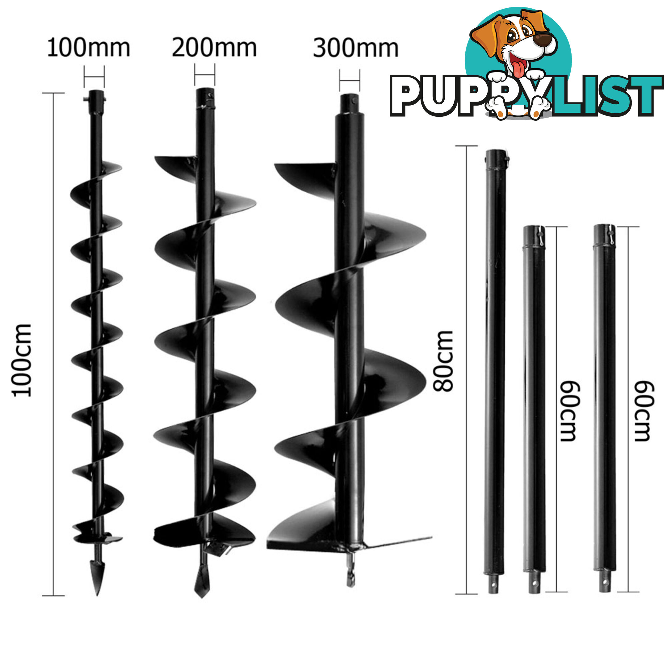 88cc Petrol Post Hole Digger Earth Auger Drill Kit Set