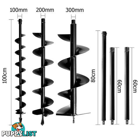 88cc Petrol Post Hole Digger Earth Auger Drill Kit Set