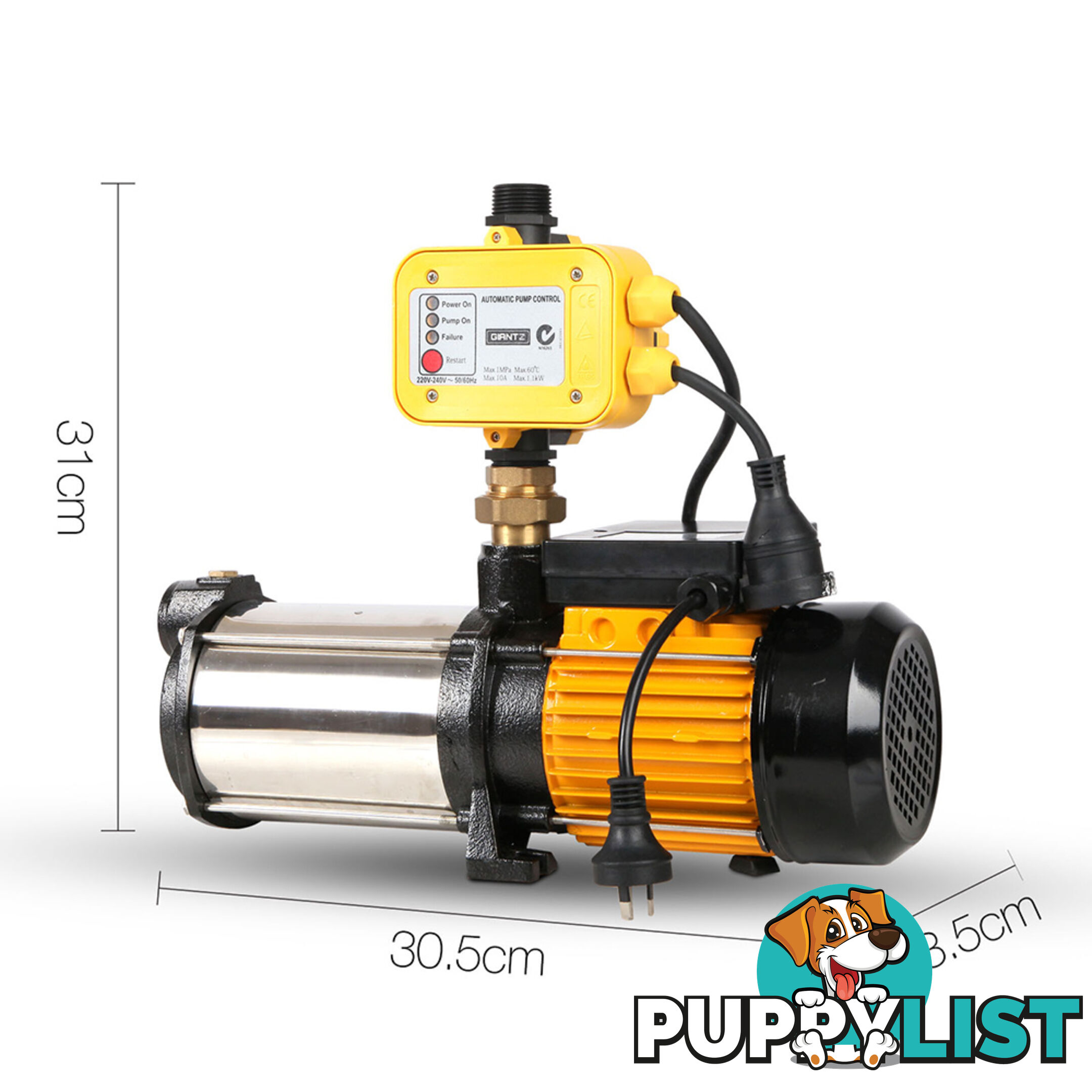 Weatherproof  2500W  9000L/H Flow Rate Pressure Pump