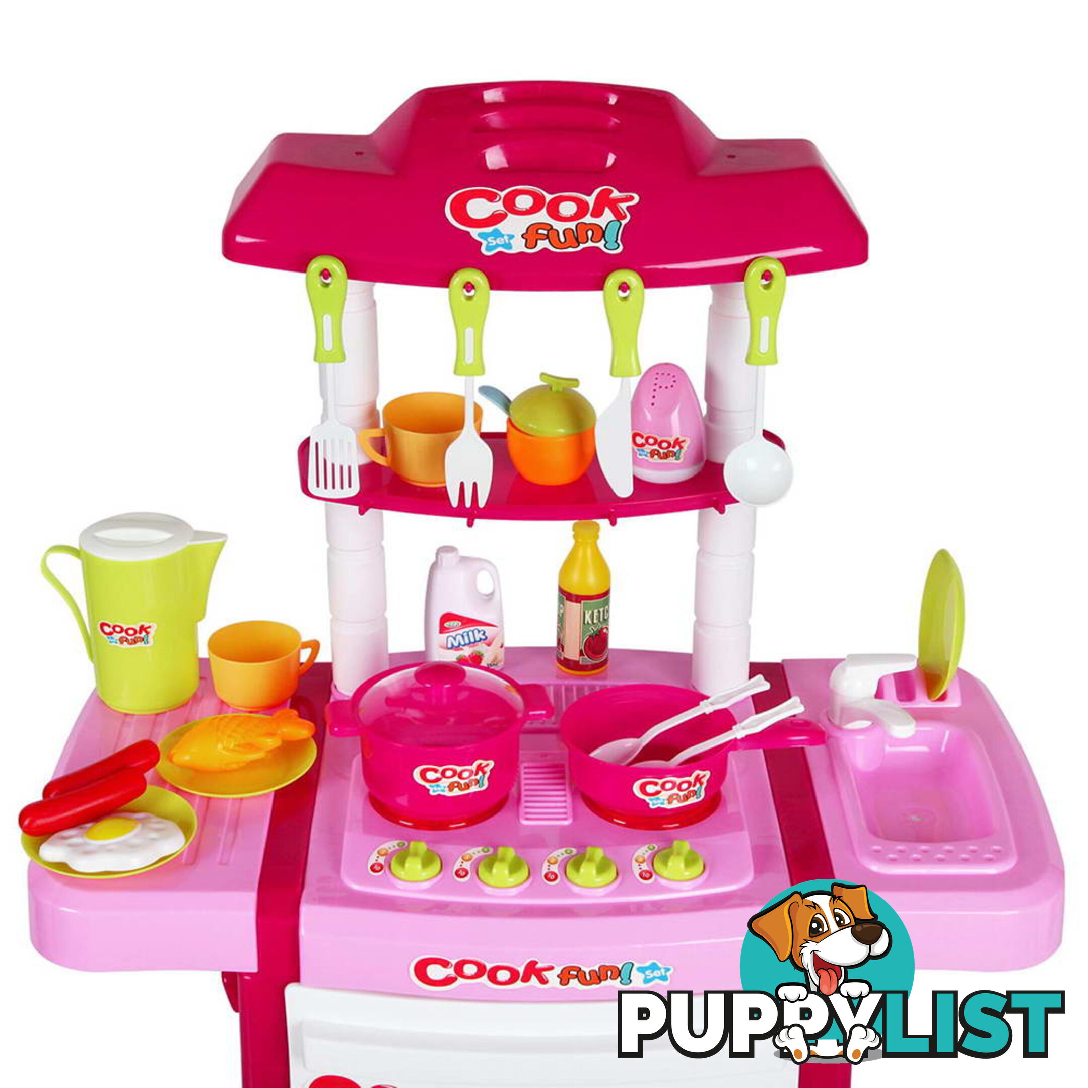 Kids Play Set Little Chef Kitchen 25 Piece - Pink