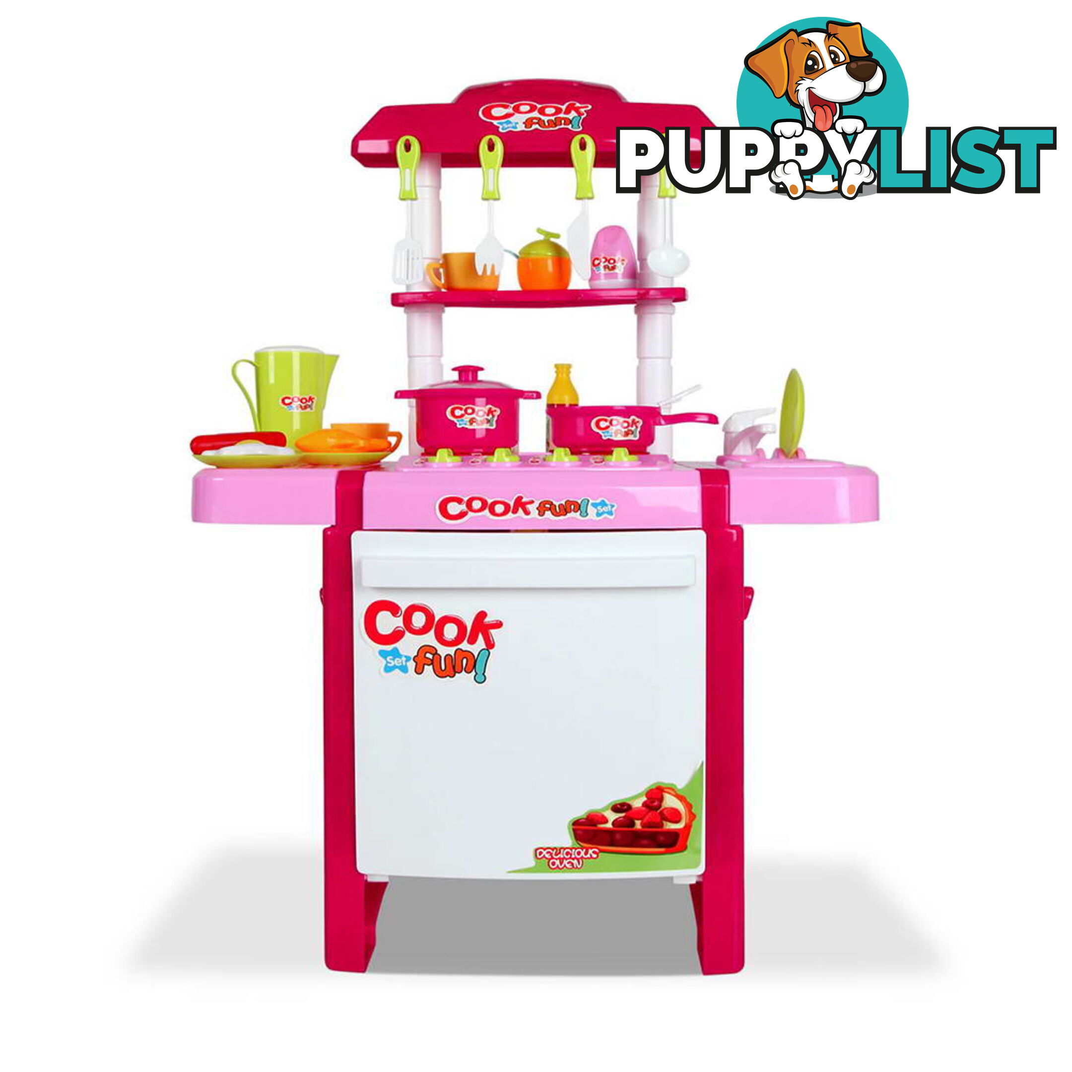 Kids Play Set Little Chef Kitchen 25 Piece - Pink