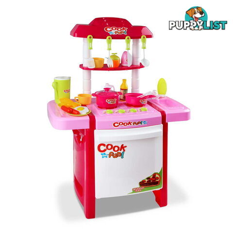 Kids Play Set Little Chef Kitchen 25 Piece - Pink