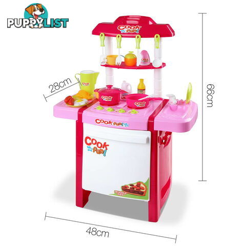 Kids Play Set Little Chef Kitchen 25 Piece - Pink