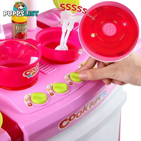 Kids Play Set Little Chef Kitchen 25 Piece - Pink