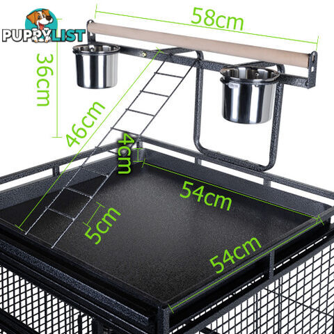 Parrot Pet Aviary Bird Cage 170cm Black