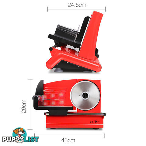 150W  Meat Slicer with Stainless Steel Blade - Red