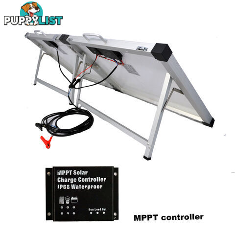 12V 120W Folding Solar Panel Mono MPPT Boat Camping Power Charging Kit Battery