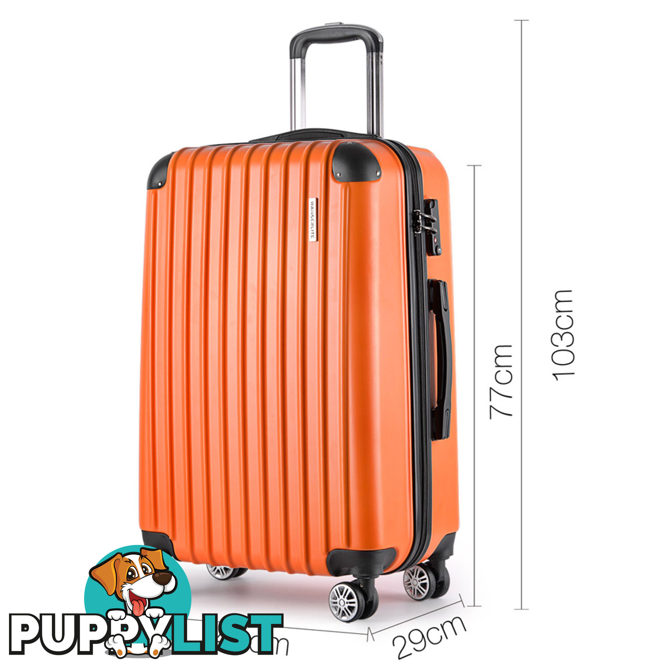 Set of 3 Hard Shell Travel Luggage with TSA Lock - Orange