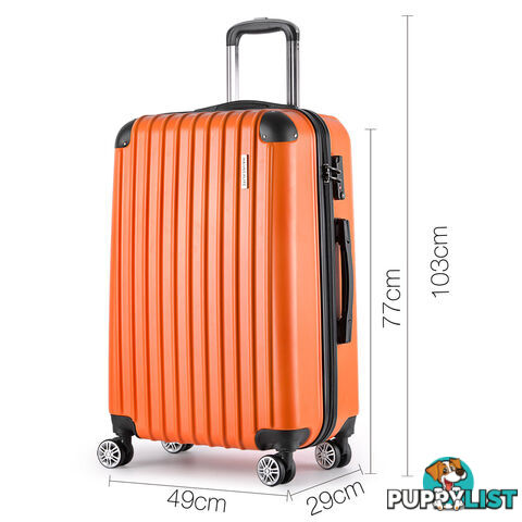 Set of 3 Hard Shell Travel Luggage with TSA Lock - Orange