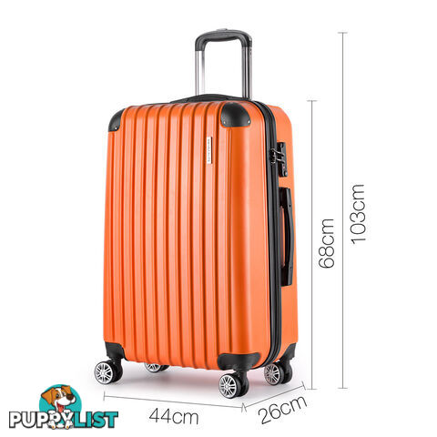 Set of 3 Hard Shell Travel Luggage with TSA Lock - Orange