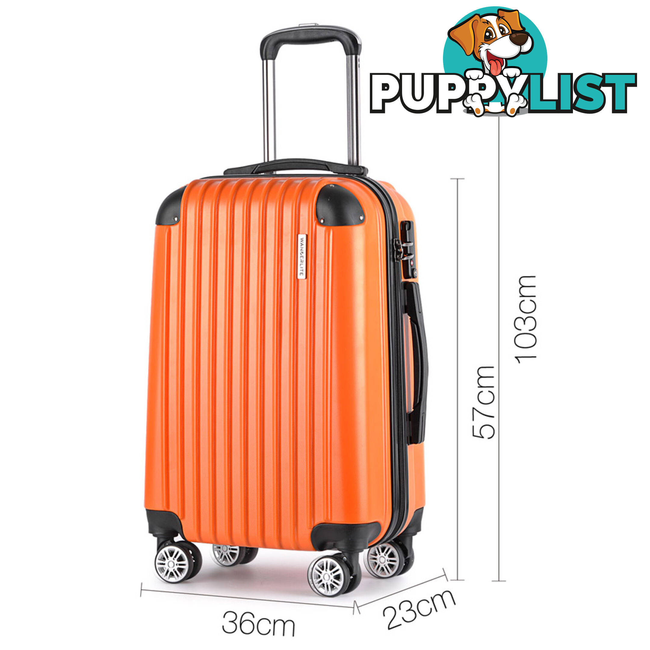 Set of 3 Hard Shell Travel Luggage with TSA Lock - Orange