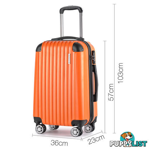 Set of 3 Hard Shell Travel Luggage with TSA Lock - Orange