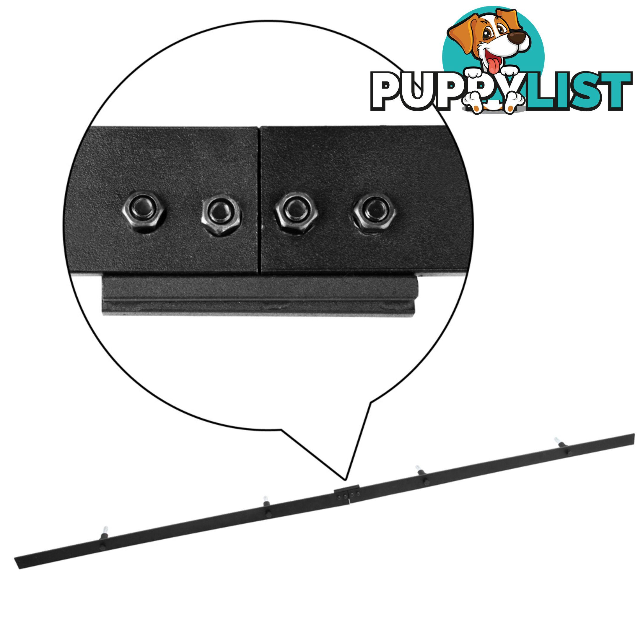 Sliding Barn Door Hardware Track Set Matte Powder Coat Steel Black - 4M