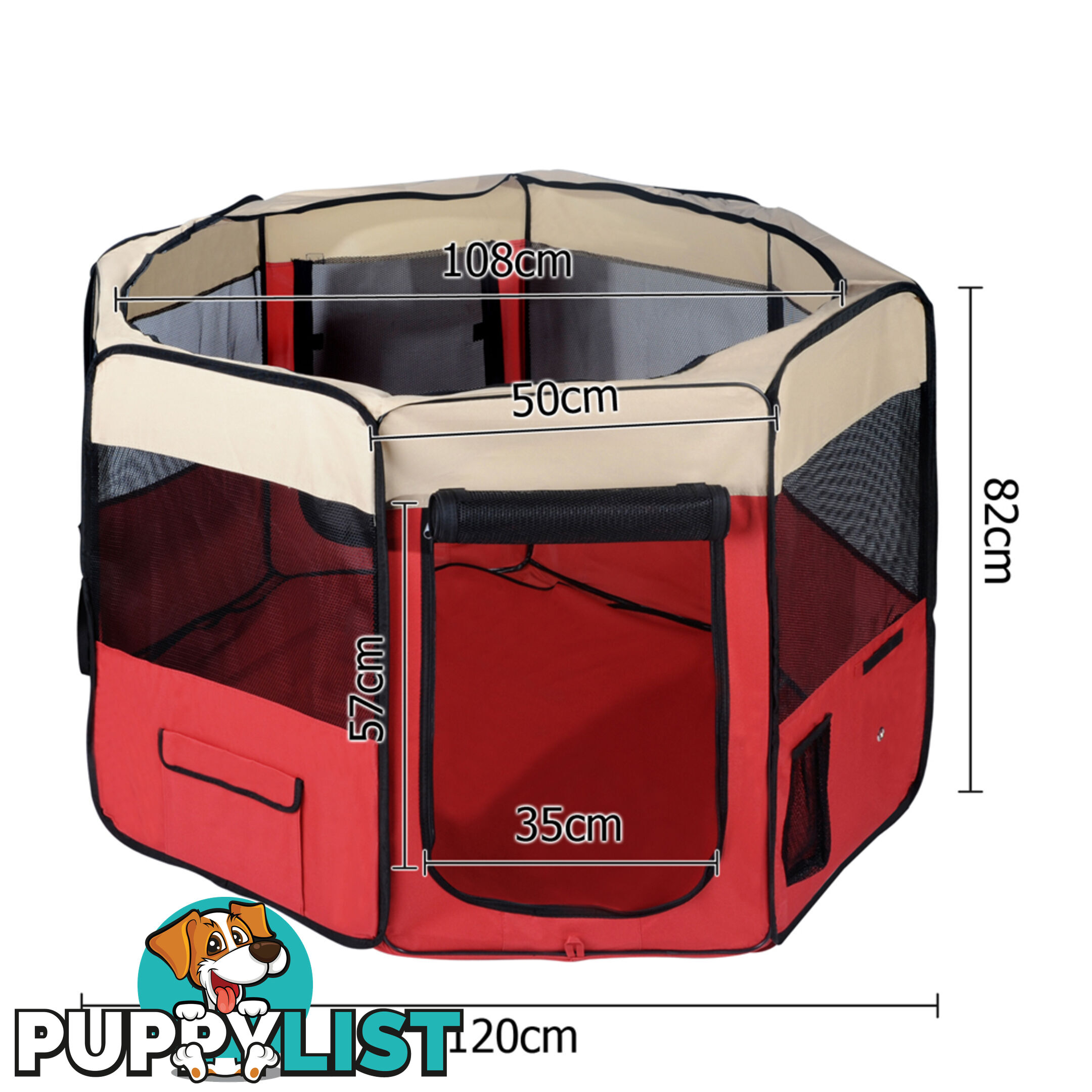 Pet Dog Puppy Cat Exercise Playpen Crate Cage Tent Red