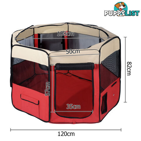 Pet Dog Puppy Cat Exercise Playpen Crate Cage Tent Red