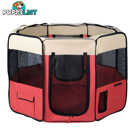 Pet Dog Puppy Cat Exercise Playpen Crate Cage Tent Red