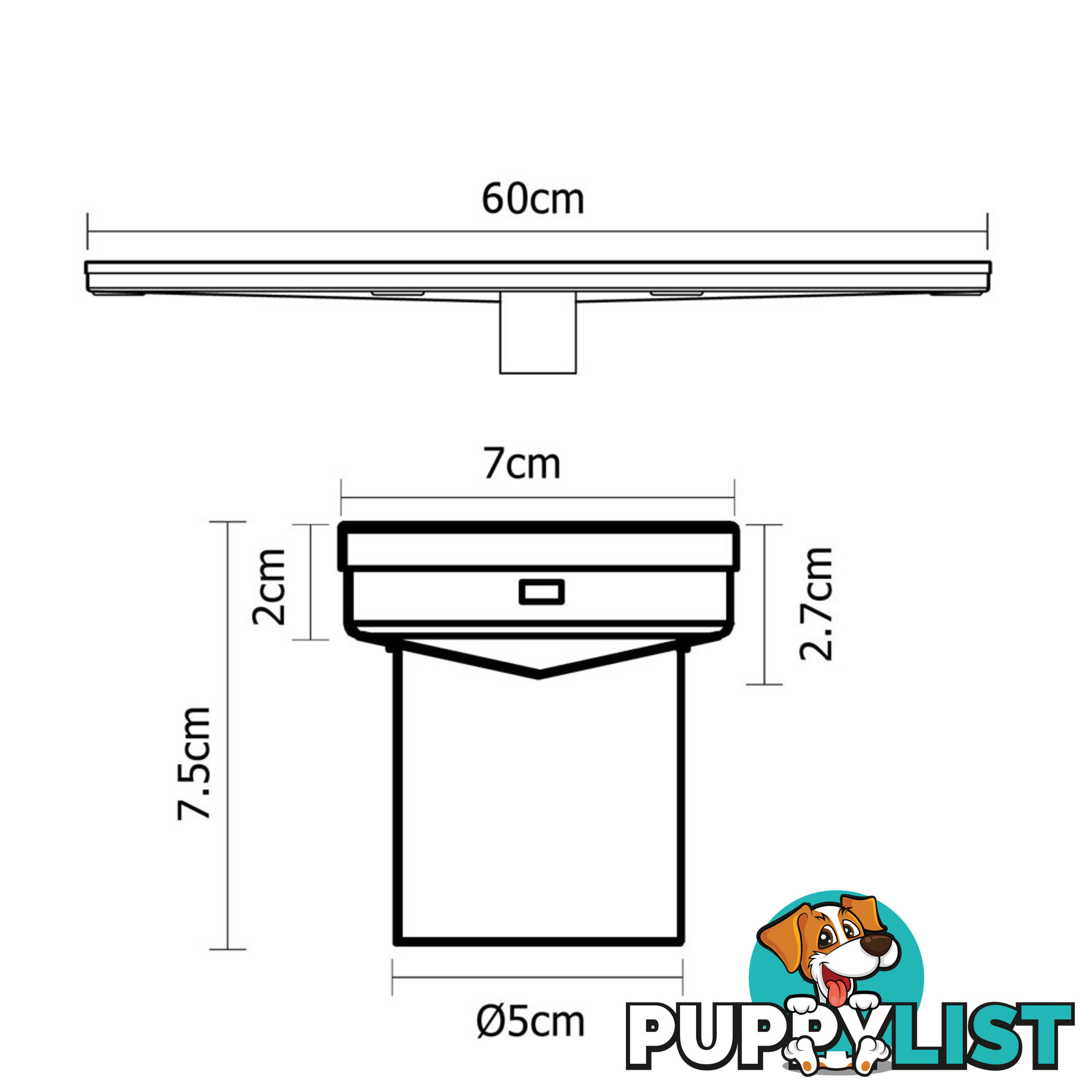 Tile Insert Stainless Steel Shower Grate Drain Floor Bathroom 600mm