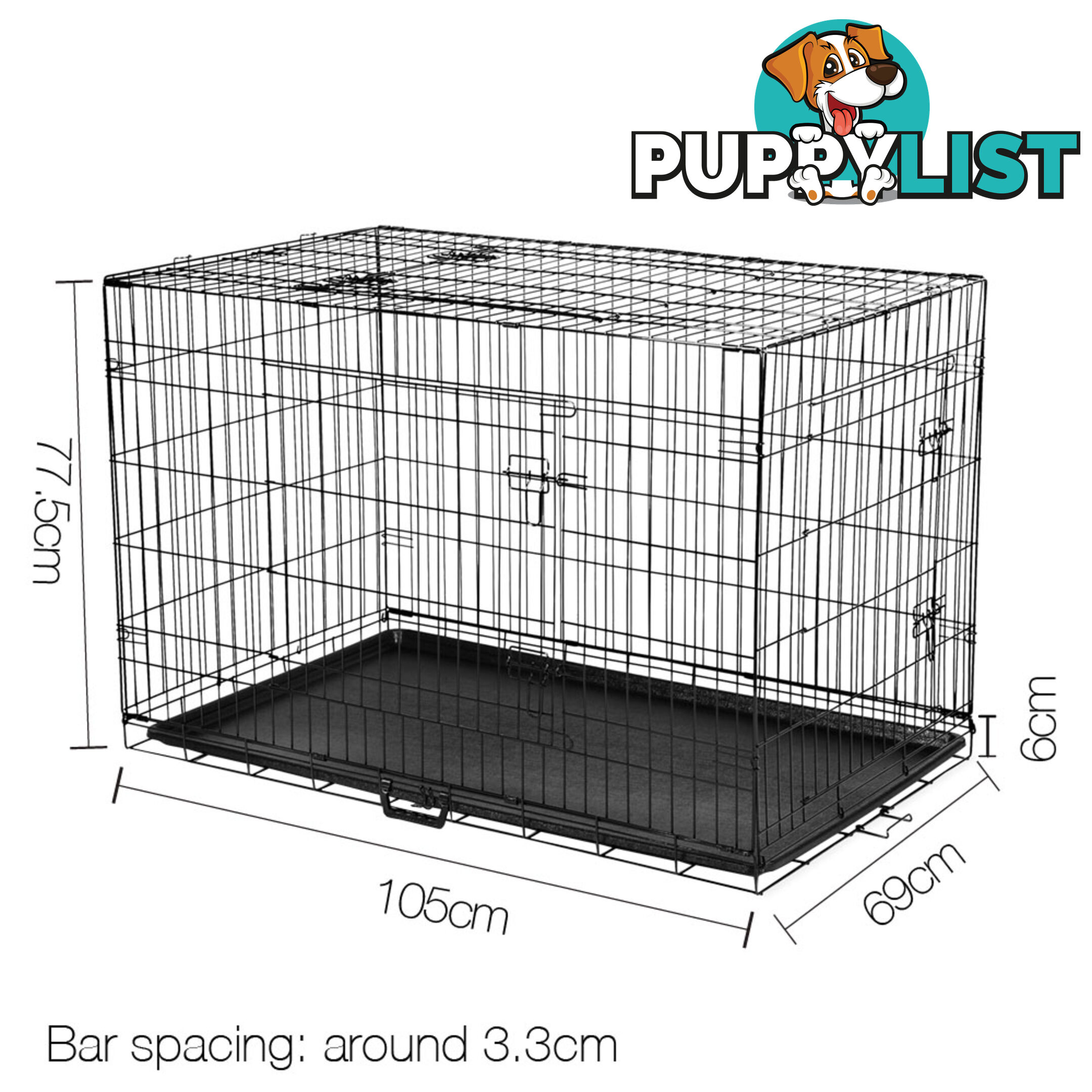 Metal Collapsible Dog Cage 42IN