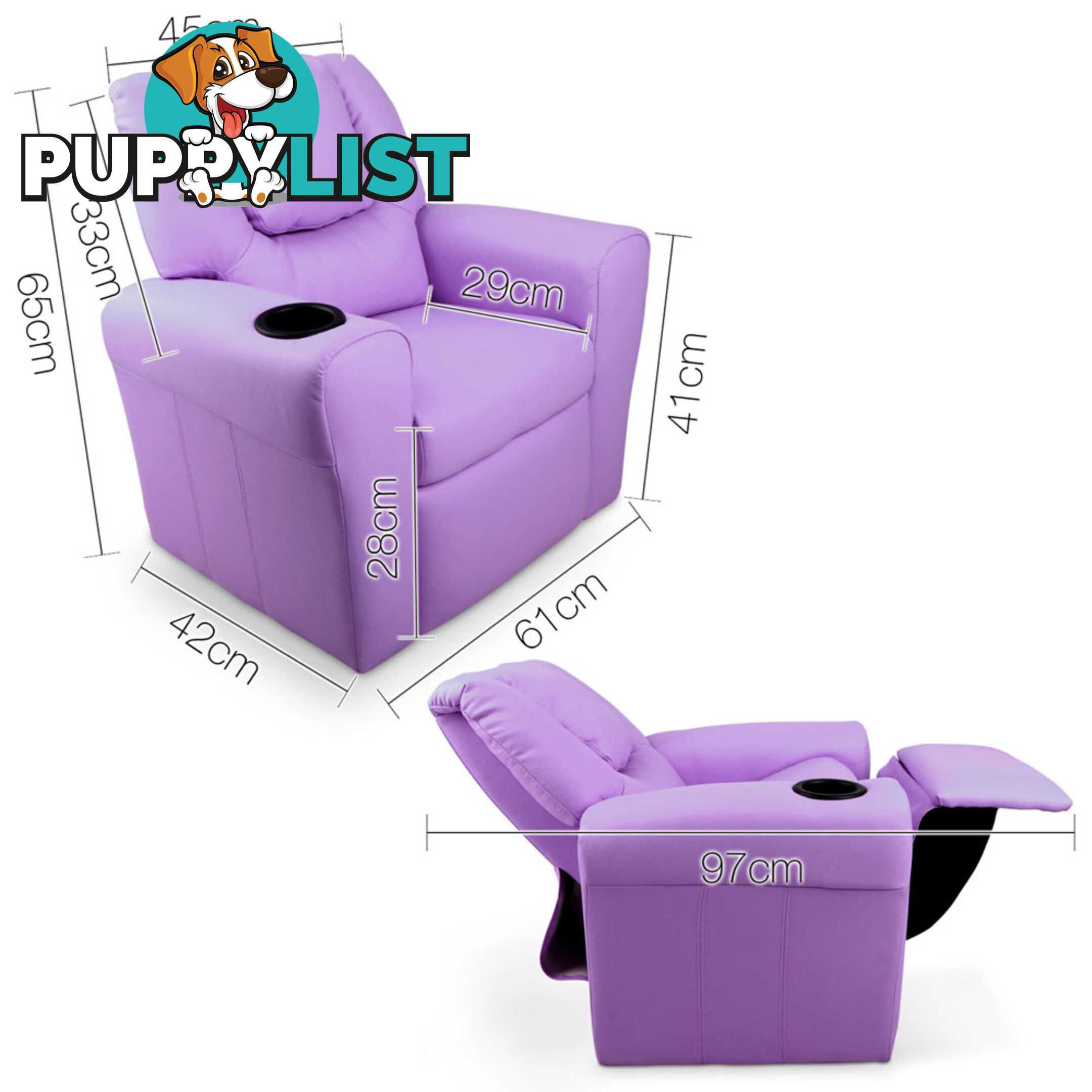 Kids Recliner - Purple