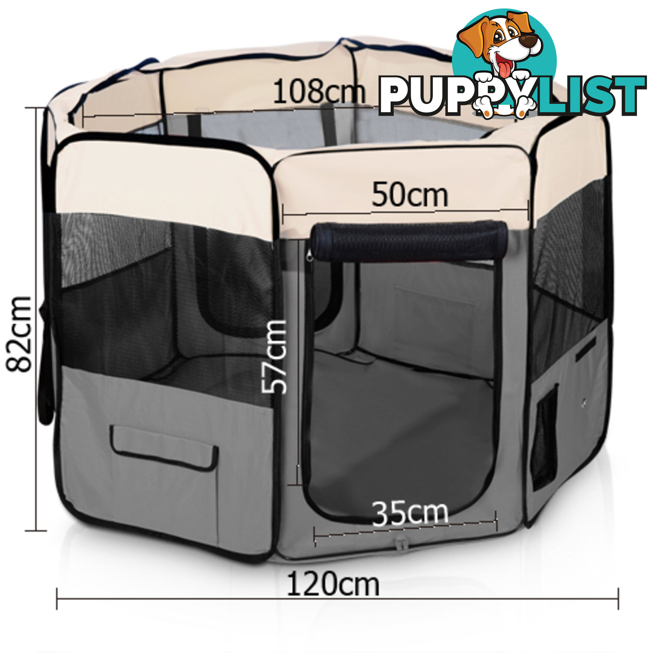 Pet Dog Puppy Cat Exercise Playpen Crate Cage Tent Grey