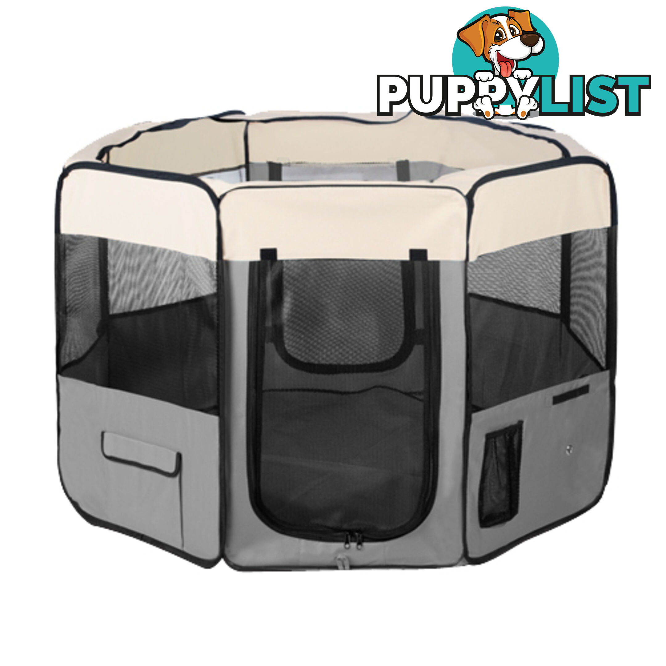 Pet Dog Puppy Cat Exercise Playpen Crate Cage Tent Grey