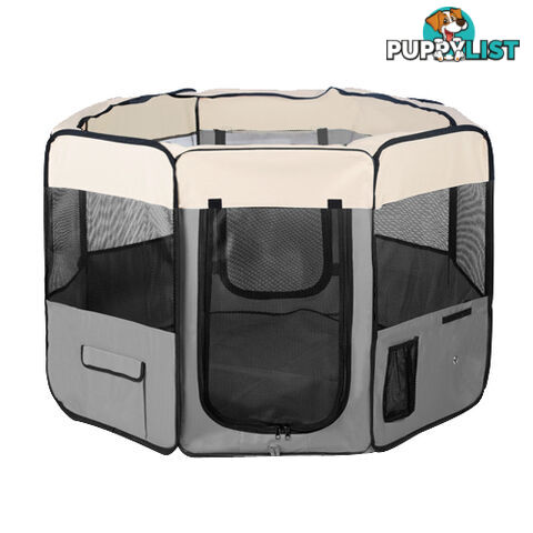 Pet Dog Puppy Cat Exercise Playpen Crate Cage Tent Grey