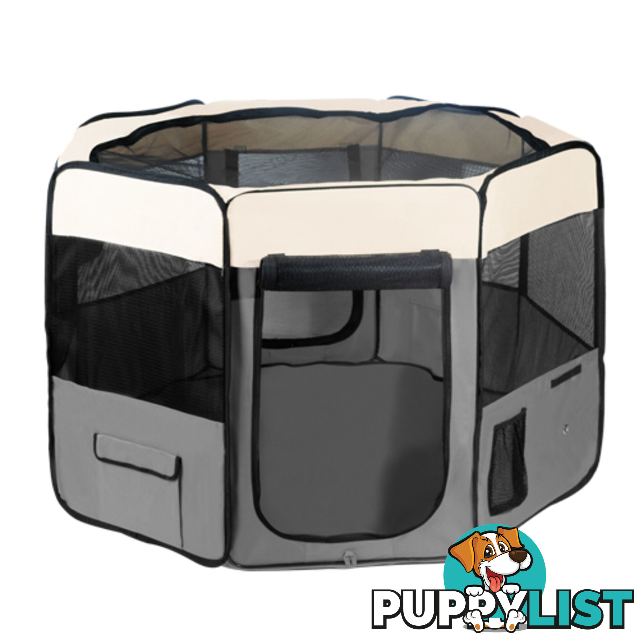 Pet Dog Puppy Cat Exercise Playpen Crate Cage Tent Grey