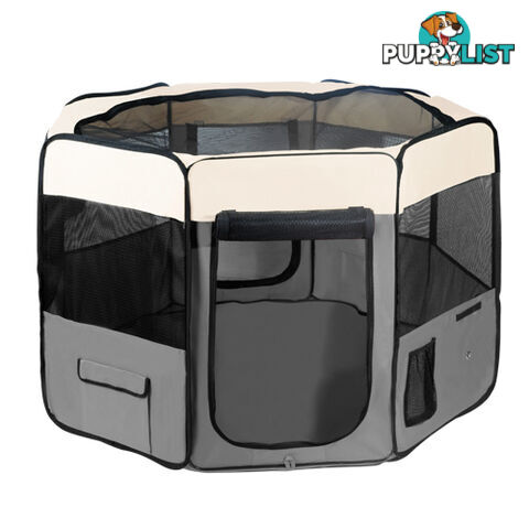 Pet Dog Puppy Cat Exercise Playpen Crate Cage Tent Grey