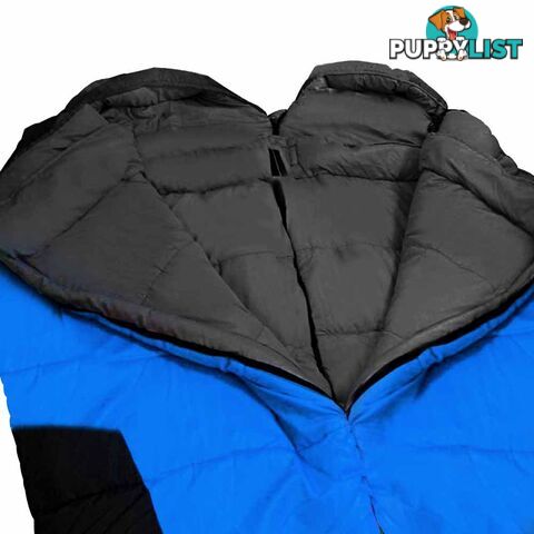 Camping Envelope Sleeping Double Bag Blue Black