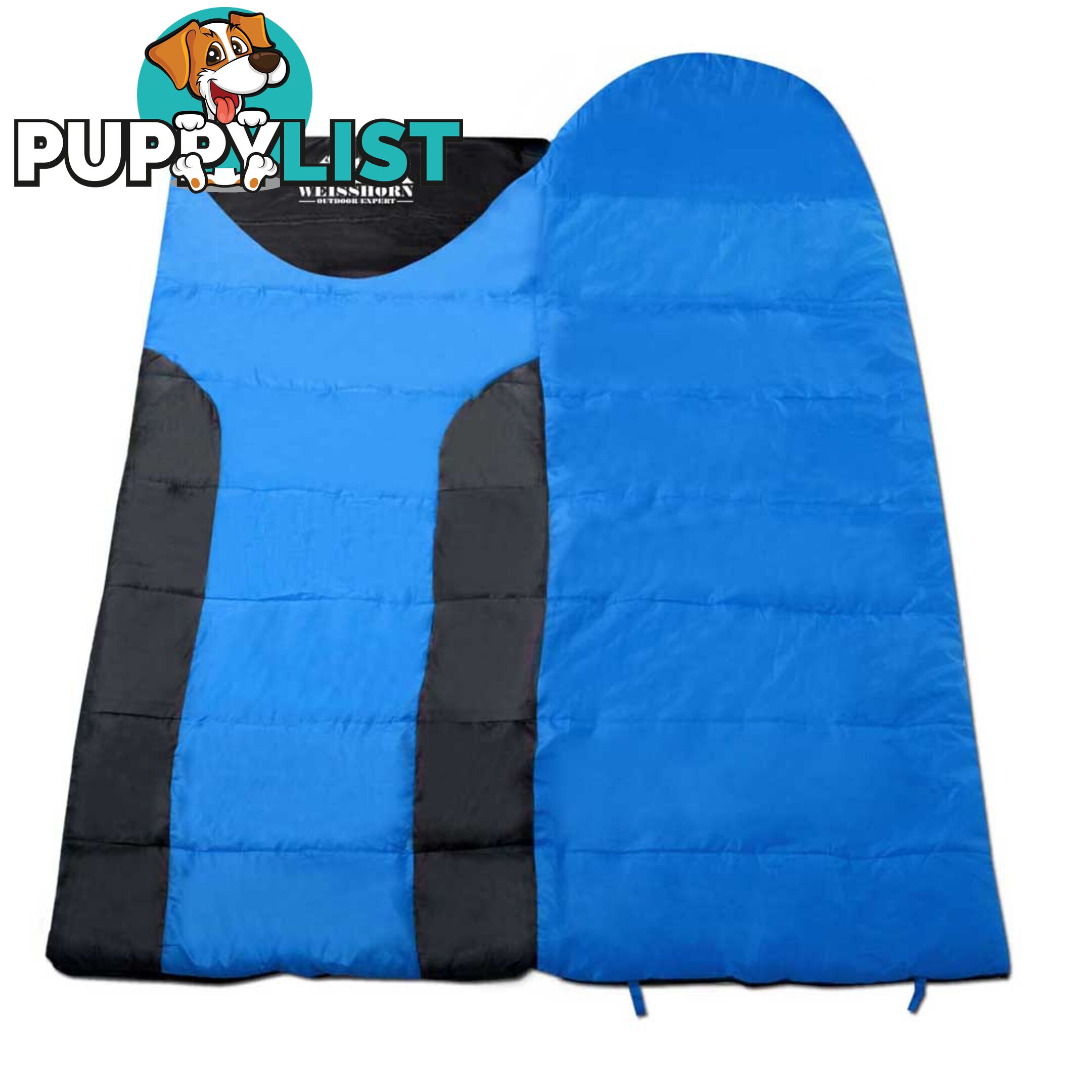 Camping Envelope Sleeping Double Bag Blue Black