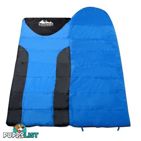 Camping Envelope Sleeping Double Bag Blue Black