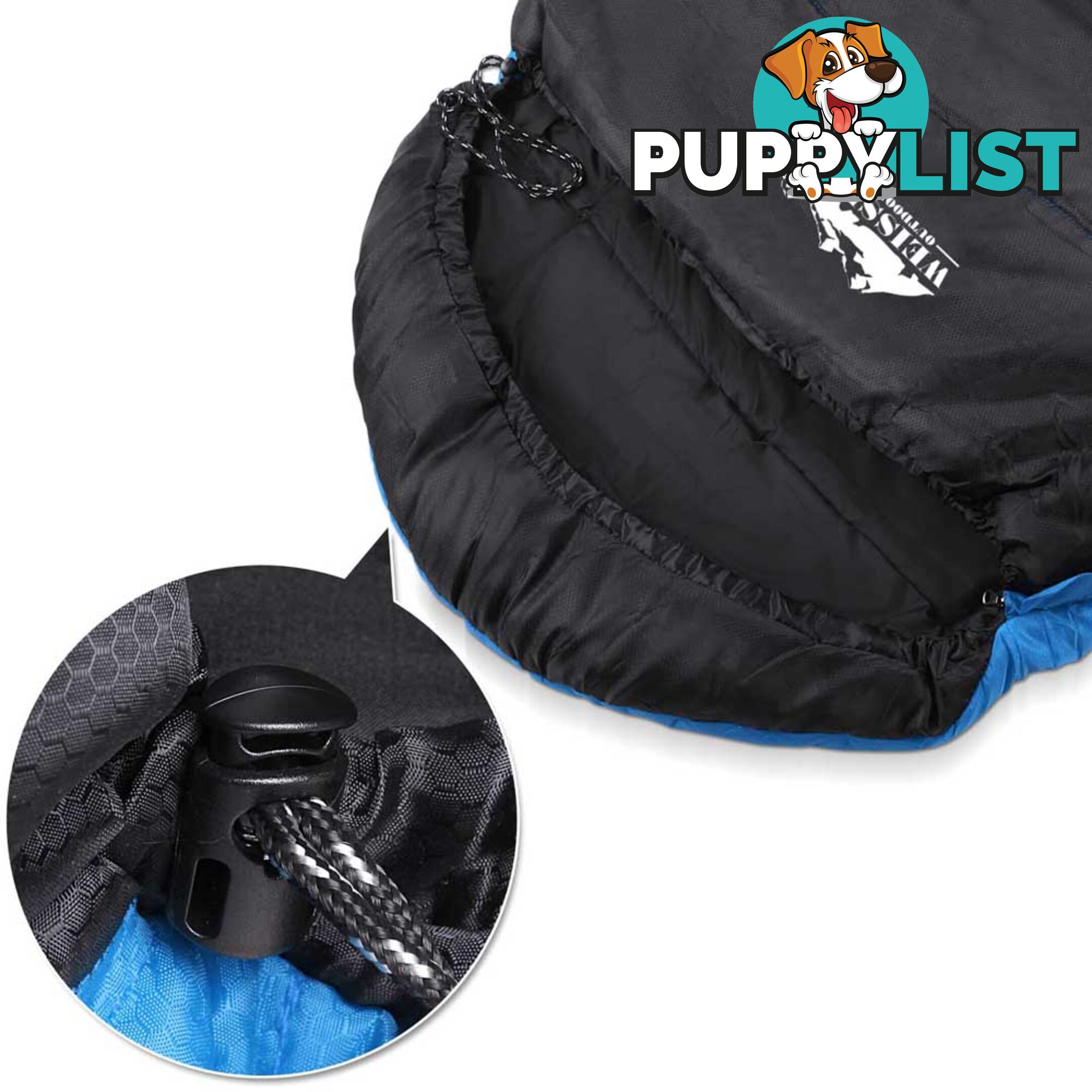 Camping Envelope Sleeping Double Bag Blue Black