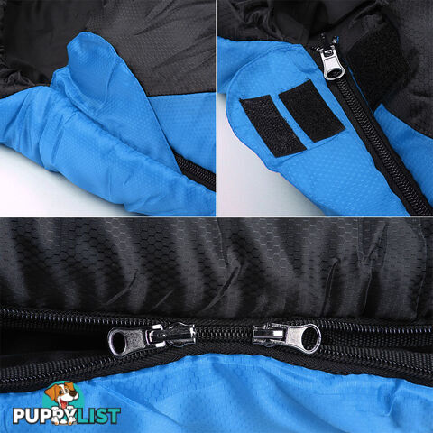 Camping Envelope Sleeping Double Bag Blue Black