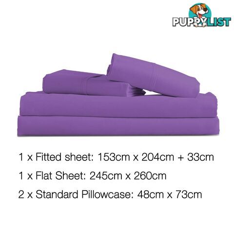 4 Piece Microfibre Sheet Set Queen _ÑÐ Purple