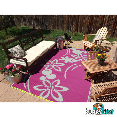 Flower Rug Dark Pink & Cream 150x240cm