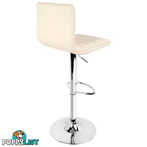 Set of 2 PU Leather Kitchen Bar Stool Beige