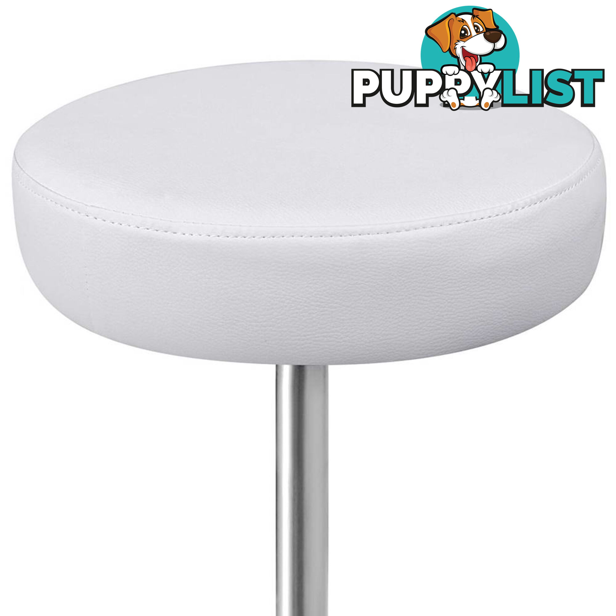 Round PU Swivel Salon Stool White