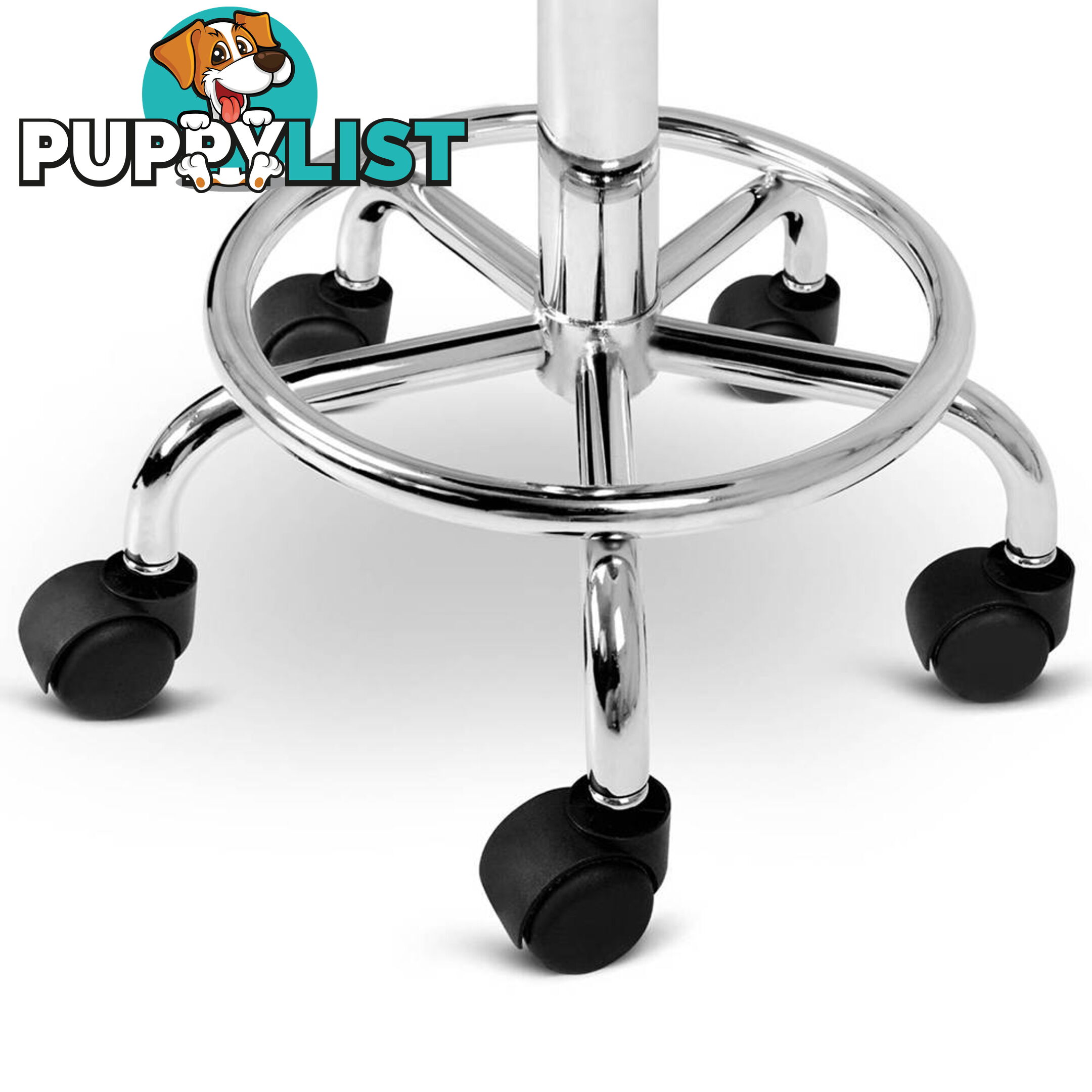 Round PU Swivel Salon Stool White