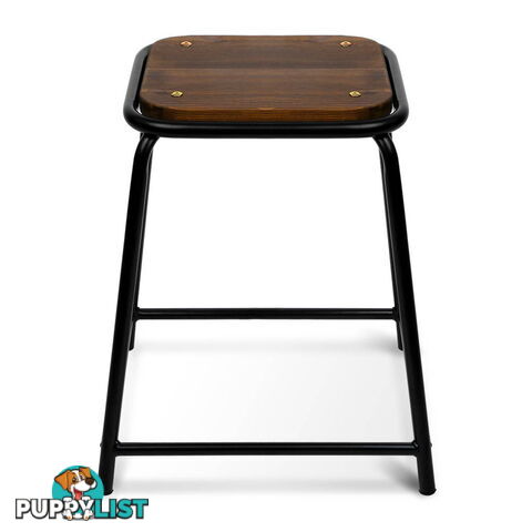 Set of 4 Stackable Wooden Seat Stools _ÑÐ 48.5CM