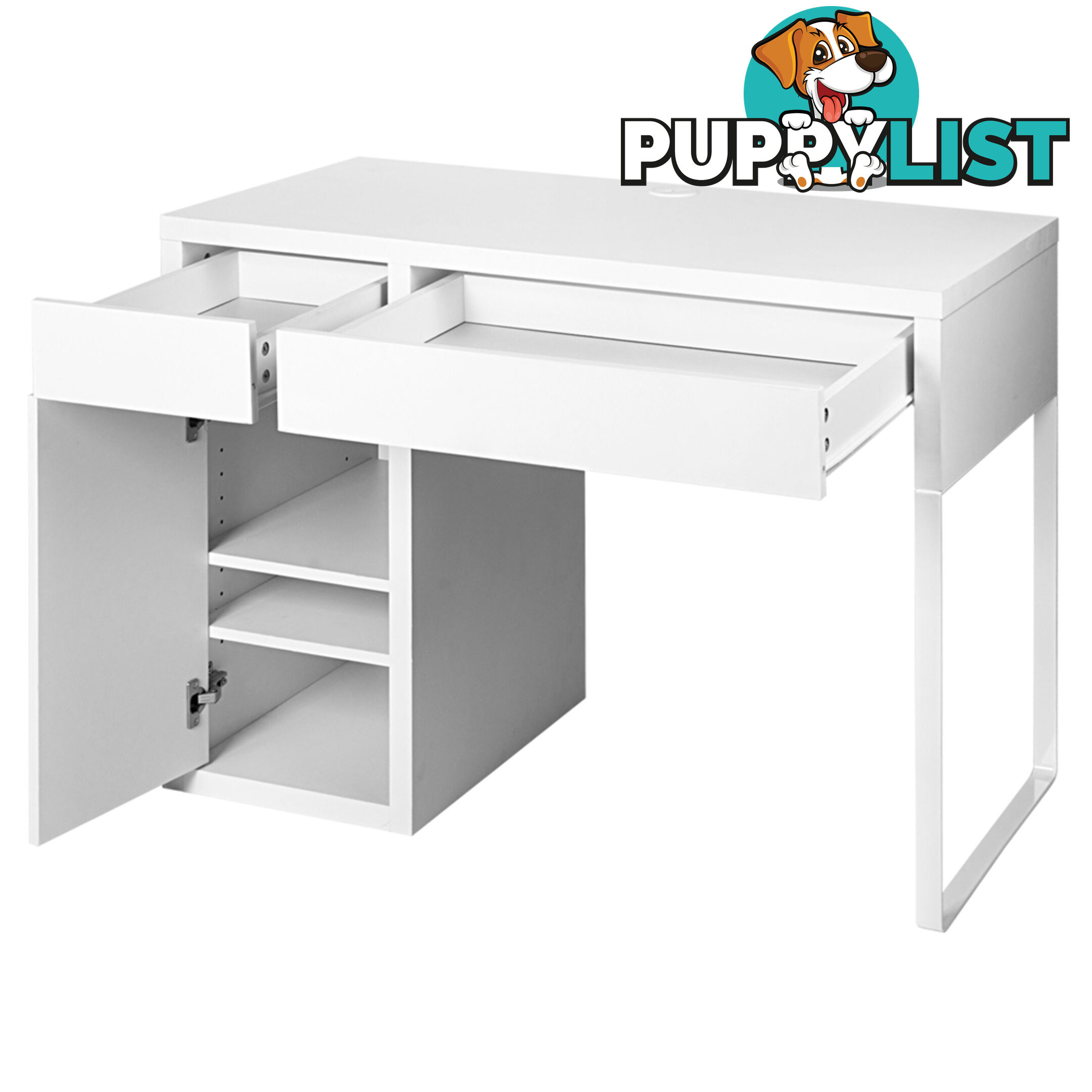 Office Study Computer Desk Cabinet White