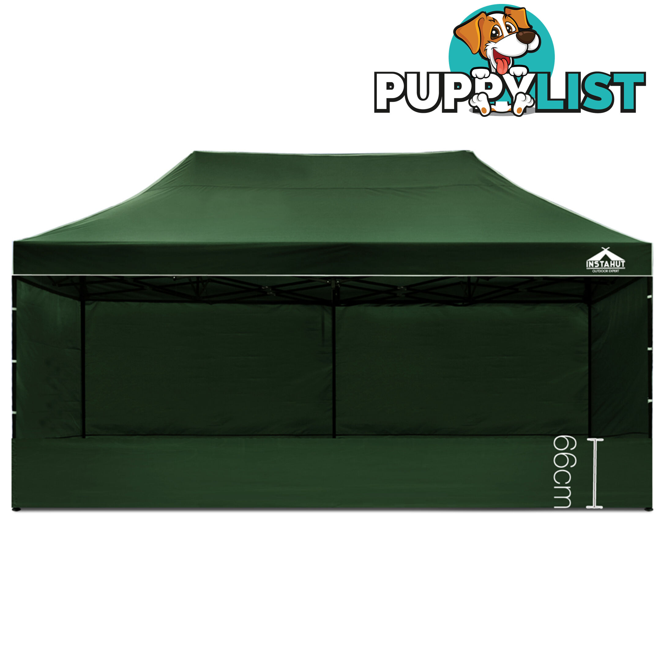 3x6 Pop Up Gazebo Hut with Sandbags Green