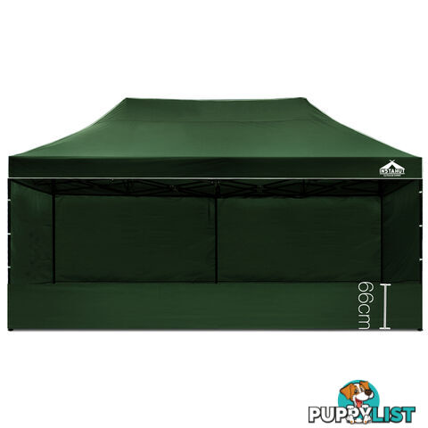 3x6 Pop Up Gazebo Hut with Sandbags Green