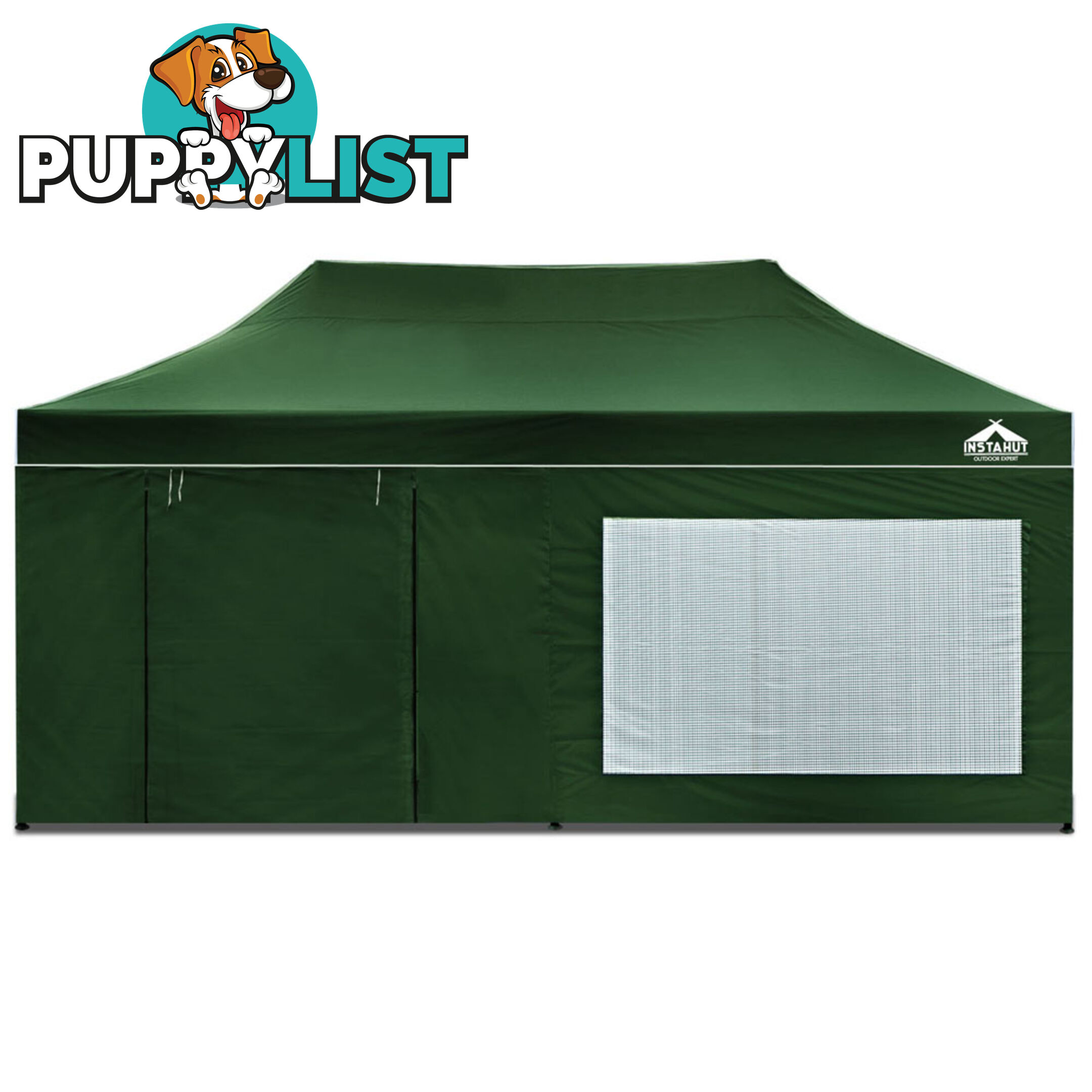 3x6 Pop Up Gazebo Hut with Sandbags Green