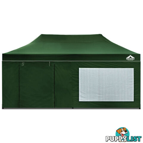 3x6 Pop Up Gazebo Hut with Sandbags Green