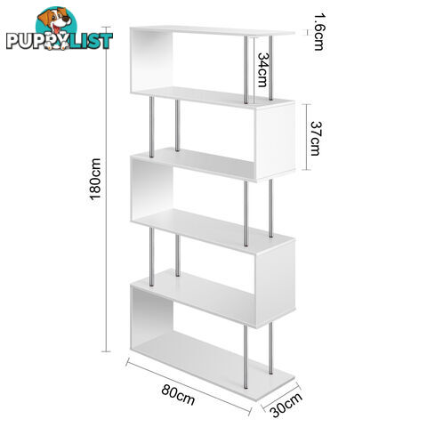 5 Tier Display/Book/Storage Shelf Unit White